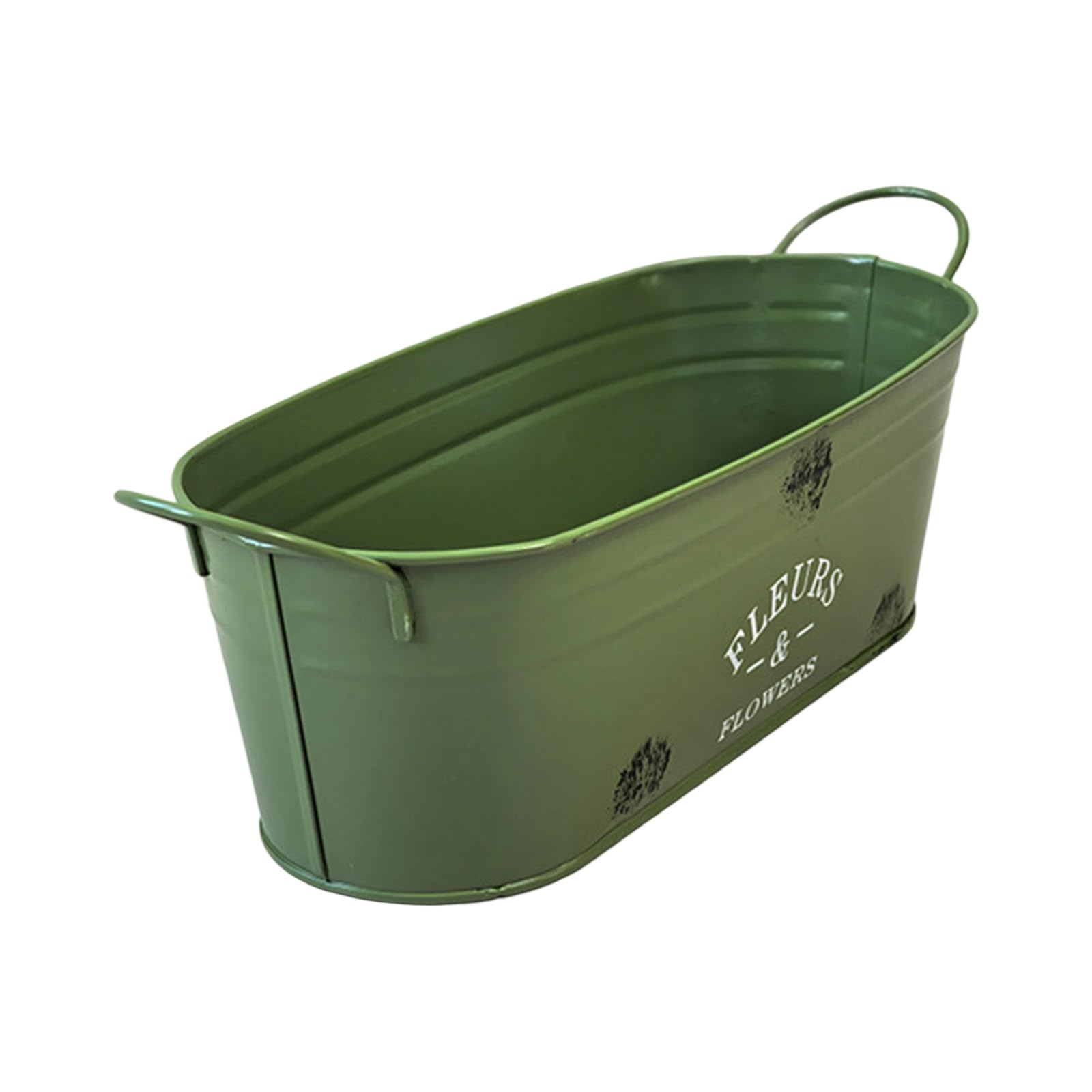 Pots de fleurs ovales antirouille avec poignées ergonomiques métalliques