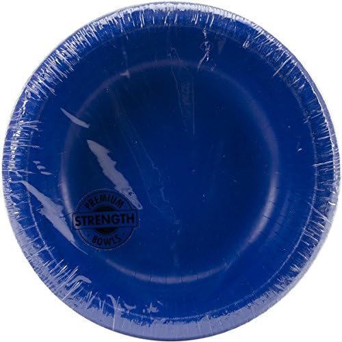 Touch of Color 20 oz Disposable Paper Party Bowls, Cobalt Blue, 20 ct image 4