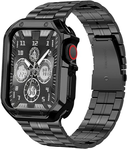 Bracelet Apple Watch acier fin SCHIK et coque TPU 45mm 41mm Agate