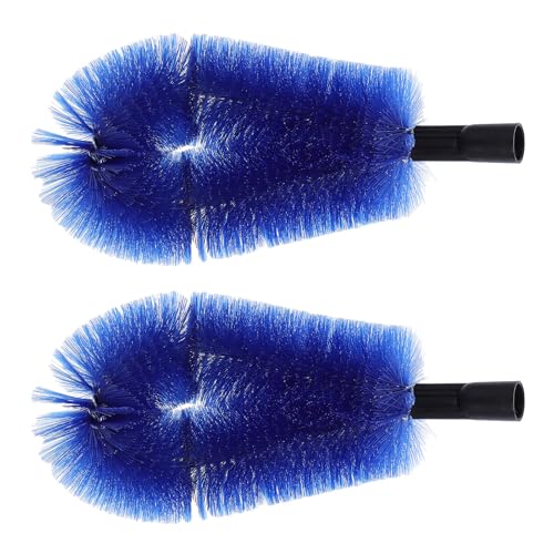 ASAKKURA Cepillo para Limpiar Canalones 24mm Rosca 2 Piezas Azul, Herramienta Multiusos para Techos, Eliminación de Hojas y Polvo, Accesorio Resistente de Pp y Nylon para Limpieza en Hogar