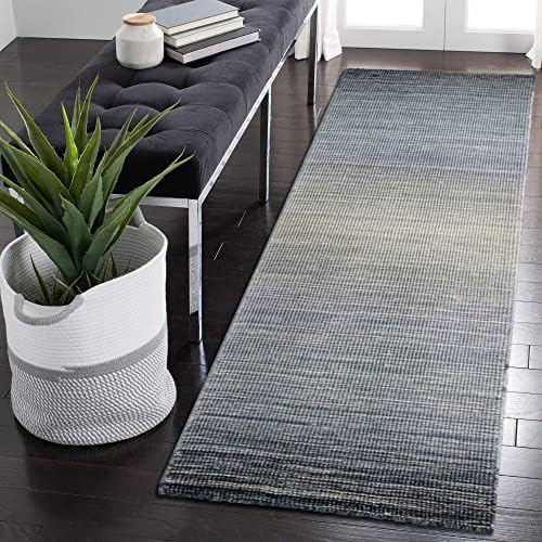 Liora Manne Aruba Indoor Hand Woven Wool Area Rug - Transitional Ombre Casual Accent (Ombre Denim) (2' x 7'6")