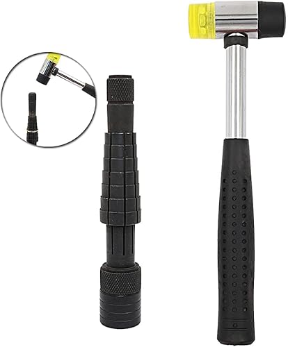 Miniatura 7 de Medidores de anillos para anillos de boda, de doble cabeza de plástico y martillo de goma, mazo de metal para joyeros