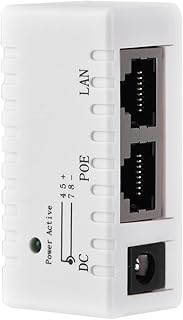 Poe Injector Poe Splitter Abs Poe Splitter Power Over Ethernet Injector Adapter for LAN Network Black (White)