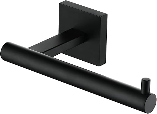 KOKOSIRI Soporte de papel higiénico para baño, soporte para rollo de papel higiénico, soporte Mega Rollos, acero inoxidable negro mate B2005BK
