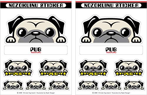 Amazon | のぞく犬ステッカー [パグ/フォーン] 犬 車 ステッカー 屋内