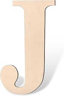 Wooden Letters 17 inch, Large Wood Letters for Wall Decor, Big Wooden Letter J, Unfinished Giant Wood Alphabet Letters for Crafts, Name Sign, Rustic Wedding, Christmas Home Decoration