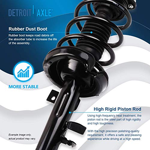 Image of Detroit Axle - 2.0L Front Struts for 2012 2013 Ford Focus 2 Complete Struts with Coil Spring Replacement Ready Strut Shock Assembly
