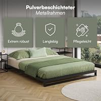 skølm Vidar Metallbett 160x200 cm – Bett aus Metall mit Lattenrost – stabiles Metall Bettgestell Schwarz – Bettrahmen geeignet als Doppelbett – Doppelbettgestell 15 cm hoch – Gästebett – Ansicht 4