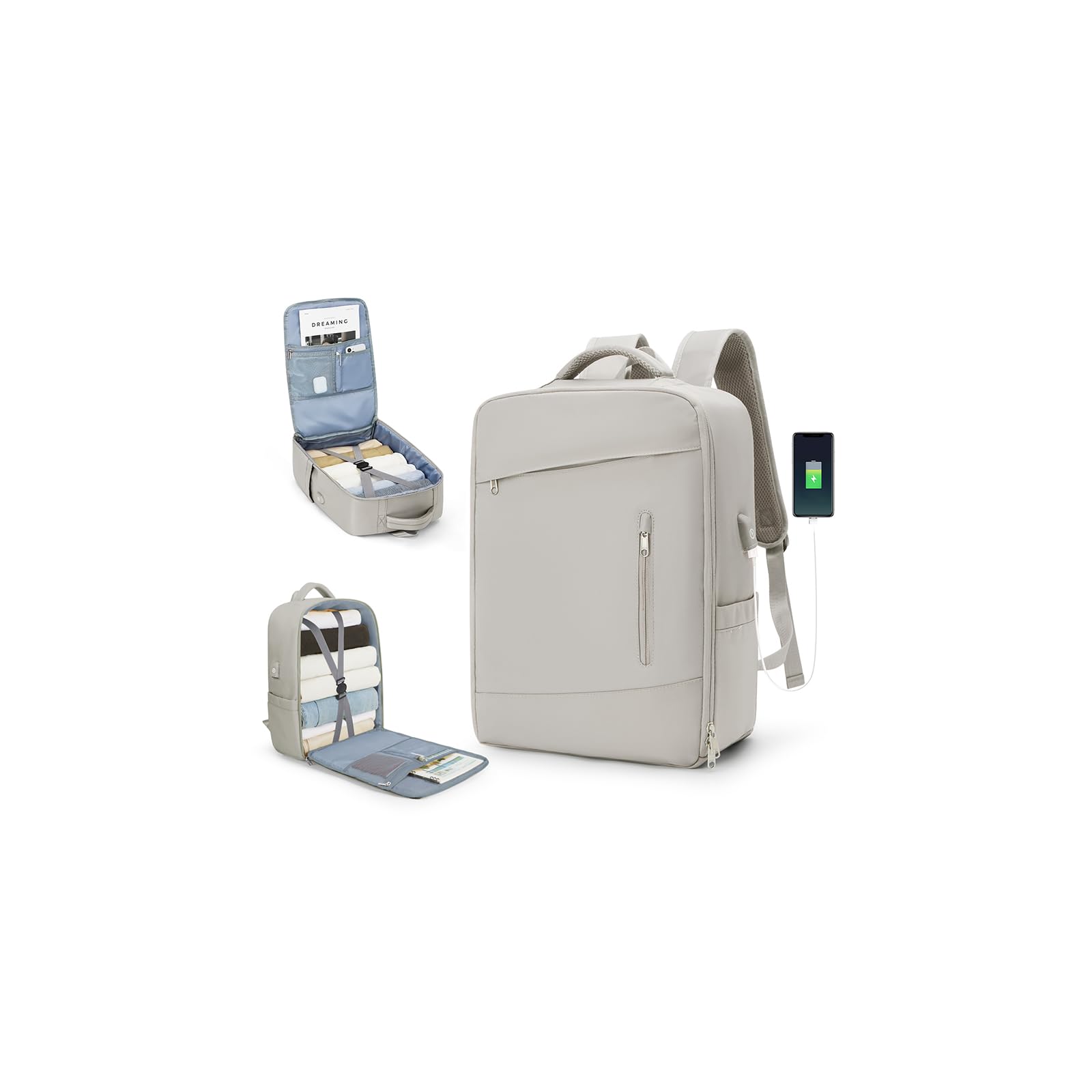 SZLX Borse da Cabina per Easyjet 45x36x20 Zaino da Viaggio aereo Bagaglio a Mano Zaino Ryanair 40x20x25 con porta USB zaino Borsa da Viaggio Impermeabile donna zaino per Computer Casual Daypack