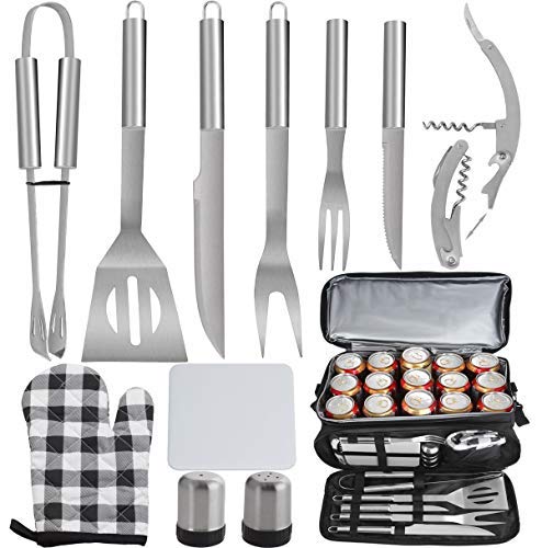 Makimy 3 Piece Barbecue Tool Set â€“ Stainless Steel BBQ Set with Tongs, Grilling Fork, and Spatula â€“ Non-Slip Grill Set â€“ Ideal Gift idea for Grill Lovers