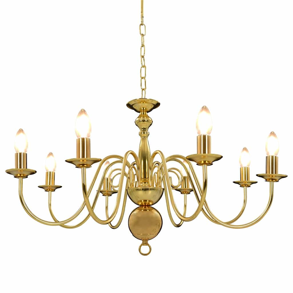 Kronleuchter Gold für 8 x E14 Glühbirnen, Antik-Stil