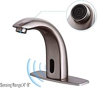 Vista 4 de Fryeer Llave para lavabo de baño, con sensor automático sin contacto, con placa de soporte., Plateado