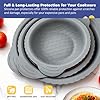 BYKITCHEN 3PCS Silicone Pan Protectors with 6PCS Felt Pan Pot Separators Dividers Pads for Stacking and Protecting Your Cookware, Compatible with Hexclad Cookware Set, Tfal Nonstick Frying Pans &More #3