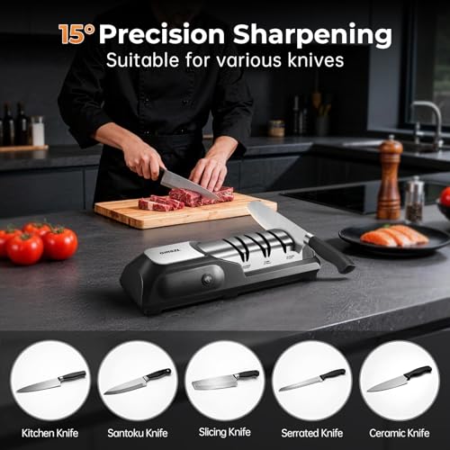 Kitchen Professional Electric Knife Sharpener: 3-Stage 100% Diamond Abrasives Knife - image 6