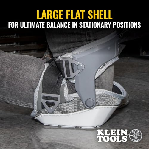 Image of KLEIN TOOLS 60897 Knee Pads for Men and Women, Non-Marring, Heavy Duty Stabilizer Work Knee Pads, Adjustable Straps for Construction and Flooring
