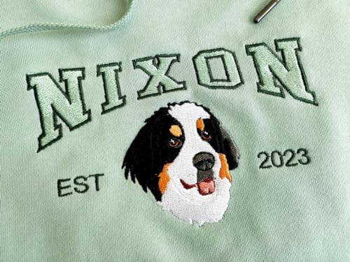 Personalized Pet Hoodie, Custom Embroidered Name & Photo Sweatshirt, Varsity Style Gift for Dog Owners4