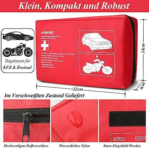 HONYAO Verbandskasten Auto 2026, KFZ-Verbandtasche nach aktueller DIN 13164, Erste Hilfe Set Auto 2026, StVO Konform… – Ansicht 3