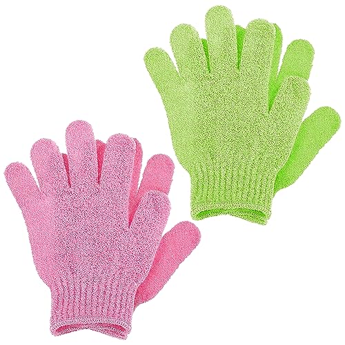 WLLHYF 4PCS guanti esfolianti doppia texture