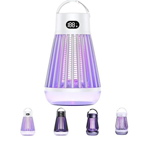 zap Zone Defender Original -All-Protection Mosquito Lantern Shockproof, Waterproof & 2-in-1 Design, Rechargeable Indoor/Outdoor Light for Safe Use in Home, Garden and Camping (J3-White)