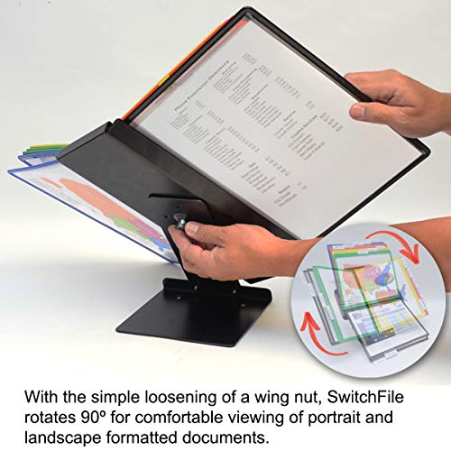 Ultimate Office Switchfile Reference Organizer Displays Both Landscape Or Portrait Documents, Desk Or Wall Mount, Featuring, 10 Ez-Load Pockets To Hold 20 Sheets Of Paper (Colored Pockets) #TOP4