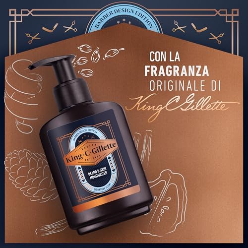 King C Gillette Crema Idratante Barba e Viso con Vitamina B3 e Olio di Argan, Ammorbidisce la Pelle e la Barba Incolta Crema Idratante per Uomo, 100ml - Immagine 4