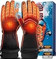 Heated Gloves for Men Women,7.4V 8000mAh Rechargeable Heated Gloves,Waterproof & Touchscreen Electric Gloves for Motorcycle, Hunting,Skiing,Hiking,Outdoor Work (Black)