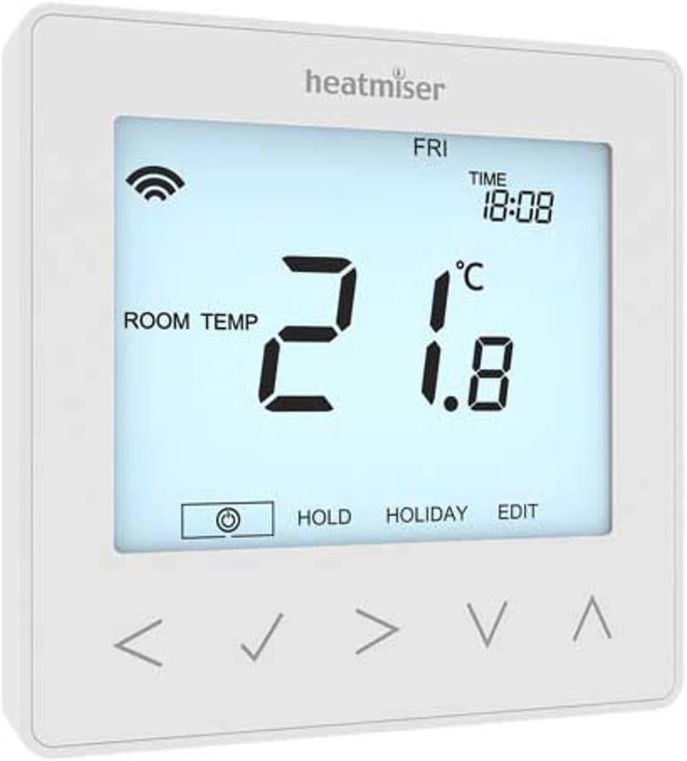 Heatmiser NeoStat 12v V2 Programmable Thermostat for 12 Volt UFH Systems (Glacier White)