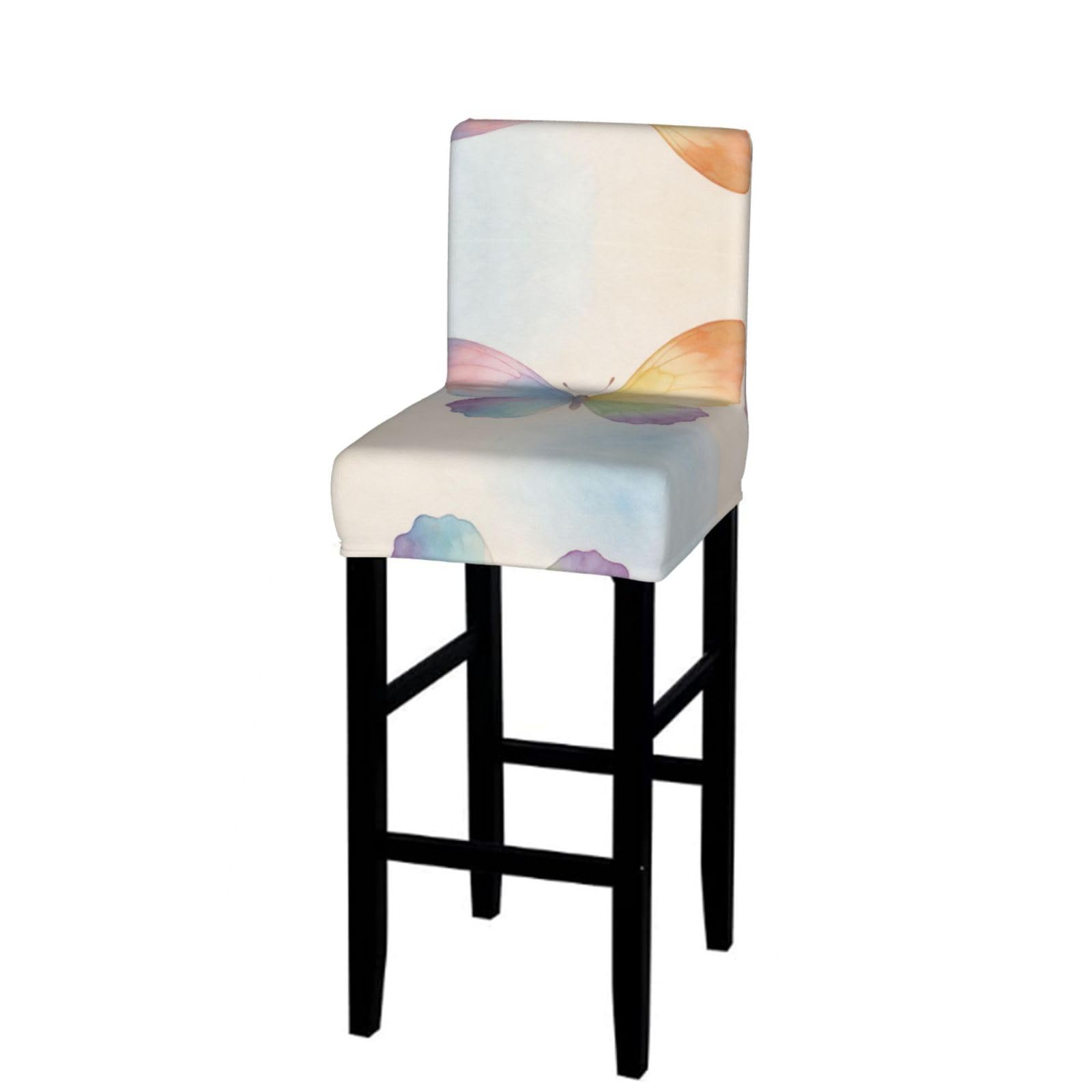 CNTDBU Butterfly Wash Bar Stool Cover-Stretchy Chair Slipcover for Kitchen