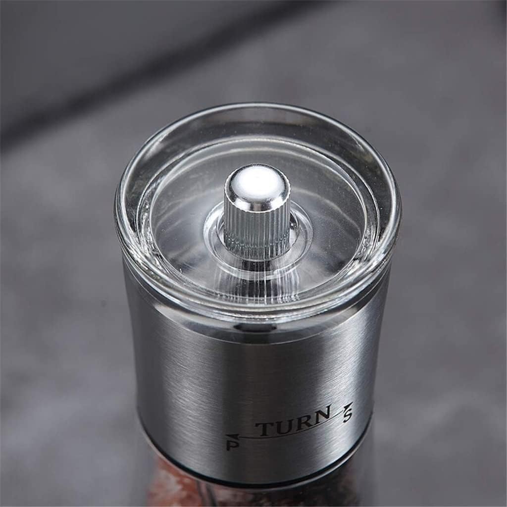 2 in 1 Seasoning Grinding Stainless Steel Manual Pepper Grinder Salt & Pepper Mill Grinder Accessories for Kitchen Tools