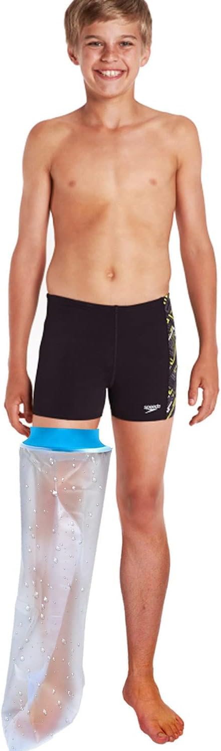 Waterproof Cast Cover Long Leg Child for Shower Bath,Wound Barrier Bandage Protectorï¼Å’Watertight Cast Bag for Kids Foot Ankle Orthopedic Boot,Part Away from Moisture, Keep Casts Bandage Dry(Large-image-23