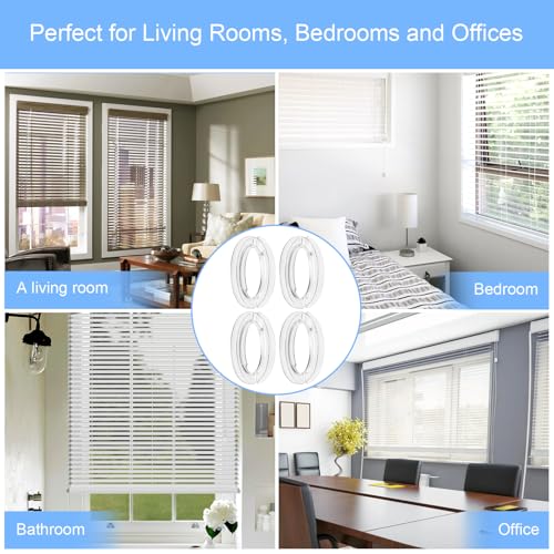 Blind Cord Winder, Safety Baby Proof Blinds String Holder, Transparent Anti-Entanglement Cord Organizer for Blinds/Shades, Blind Cord Wrap Cleat Alternative 4 Pack (No Wall Damage, Pet-Friendly)