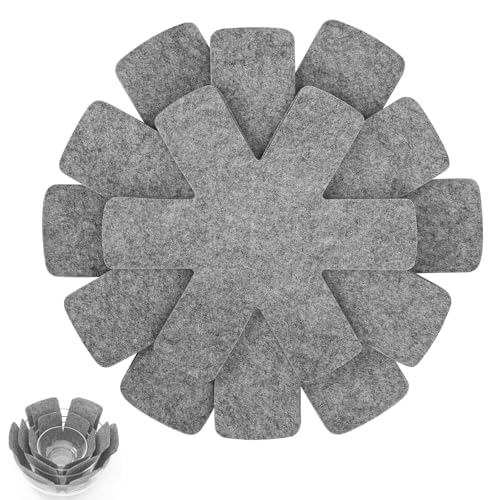 20 Stück Pfannenschoner, Filz Pfannenschutz, Pfannenschutz Stapelschutz, Topfschoner Schutz Vor Kratzer Hitzebeständigerung, 26/35/38CM 3 Verschiedene Größen Für Pfannen, Töpfe, Schüsseln (Grau)