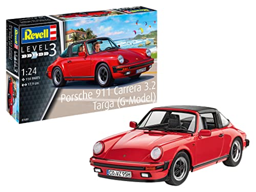 Revell 07689 Porsche 911 Carrera 3.2 Targa (Modelo G) Escala 1:24 Kit de modelo de plástico sin construir/sin pintar