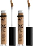 NYX Professional Makeup Can't Stop Won't Stop Contour Concealer - wasserfester flüssiger Abdeckstift, Kaschieren & Highlighten, 3, 5 ml, Golden 13 (Packung mit 2)