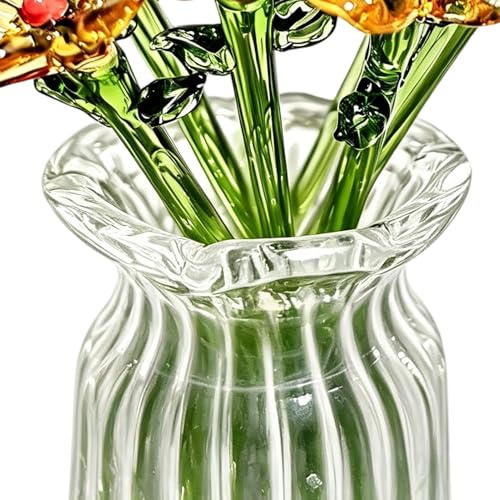 Jarrones de para flores mini con ramo de cristal transparente moderno para mesa 8