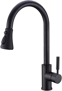 Kitchen Faucet, Commercial Kitchen Sink Faucet, Pull Down Kitchen Faucet with Sprayer, Matte Black Kitchen Faucet, Kitchen Faucet Black