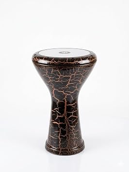 Vatan Darbuka 5 Numara, Turuncu Çatlak Desenli Darbuka 22cm Çap