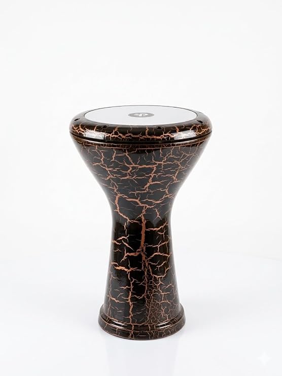 Vatan Darbuka 5 Numara, Turuncu Çatlak Desenli Darbuka 22cm Çap