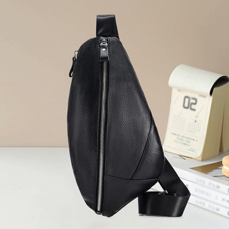 Men's Casual Genuine Leather Outdoor Large Capacity Crossbody Bag Chest