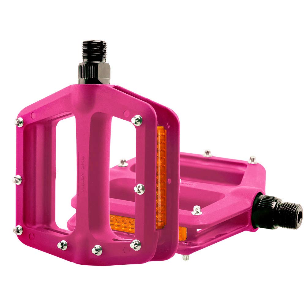 JIASHUNHE Bike Pedals Mountain Pedal For Bicycle MTB Pedals Bike Flat Nylon Fiber Anti-skid Foot Sports Cycling Accessories(Red)