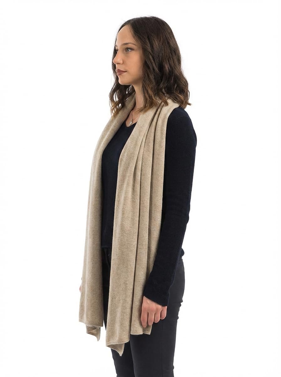 Dalle Piane Cashmere Damen Stola Kaschmir-Mix | Hochzeitsschal und Abendstola für Zeremonien und Reisen, 60x185 cm, vier Jahreszeiten, Geschenk für Sie, Made in Italy