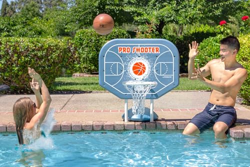 Poolmaster Pro Shooter Poolside Basketball Hoop Set for Swimming Pool Games