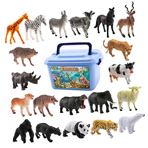 Hohopeti 1 Conjunto 58 Pçs De Brinquedos De Plástico Para Animais Mini Animais De Brinquedo Para Crianças Mini Animais Animais Simulados Modelos De Animais Brinquedos De Plástico