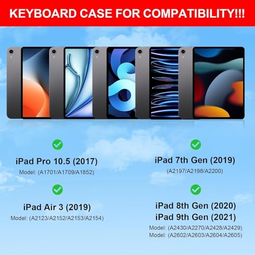 Image of GGQFGTOJ for iPad 9th Generation Case with Keyboard,Keyboard Case for iPad 9th /8th /7th Gen， Magic-Style Magnetic Keyboard Case with 7-Color Backlight - Multi-Touch Trackpad for iPad 10.2 inch (Blue)