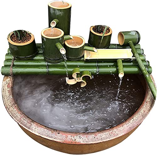 OTQEFTN Garden Fountain Garden Water Feature Solar Fountain Bamboo Fountain Outdoor Fountain Used for Fish Tank, Pond or Garden Decor Looks Very Interesting Desktop Fountain