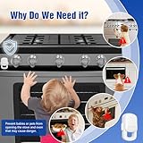 Stove Knob Safety Covers for Child (5 + 1 Pack), Upgraded Universal Size Press Gas Stove Knob Covers with Adhesive, Heat-Resistant Childproof Oven Locks for Kids and Pets (Clear)