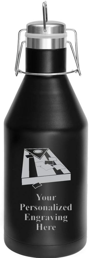 Custom Cornhole Growler, 64 oz Custom Cornhole Tournament Stainless Steel Growler, Engraving Included
