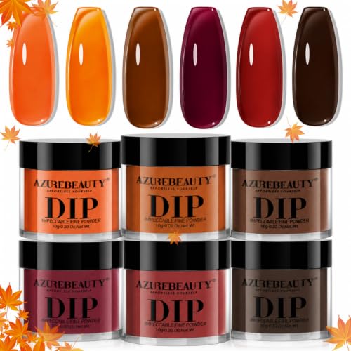 AZUREBEAUTY Fall Jelly Dip Powder Nail 6 Colors Set