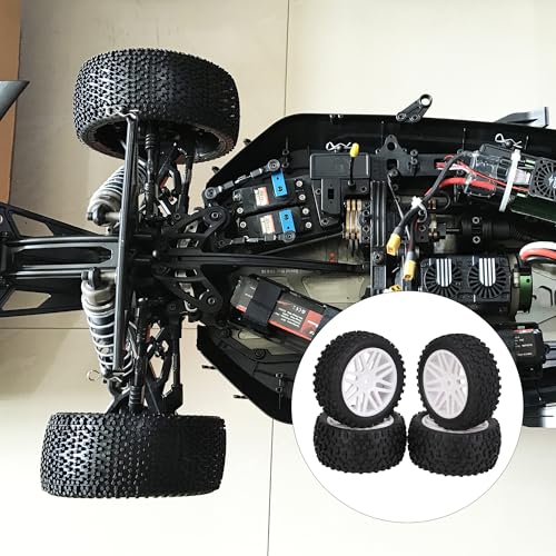 Weiße vordere hintere Buggy-Felge Gummireifen für RC 1:10 4er Pack – Ansicht 6