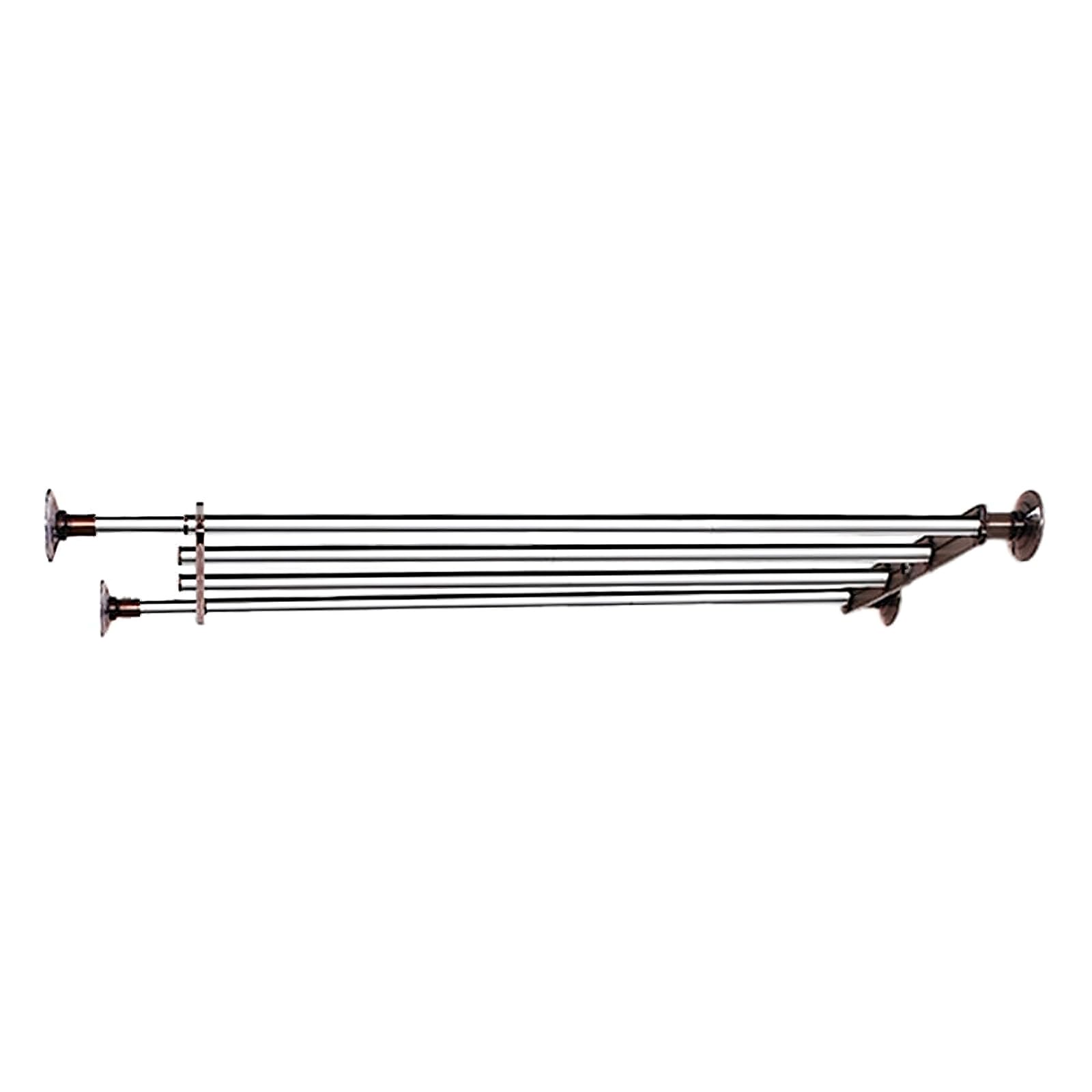 wellex Teleskopregal Wäscheständer - Bohrfreie Wandmontage Teleskop - Verstellbar 90 cm - 120 cm - Edelstahl Silber